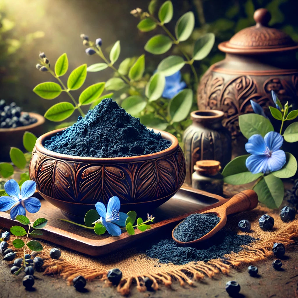 Image illustrative pour l'article de blog sur les bienfaits du fenugrec pour la peau, montrant des graines de fenugrec et des produits cosmétiques naturels à base de fenugrec, sur un fond neutre avec des feuilles de fenugrec fraîches