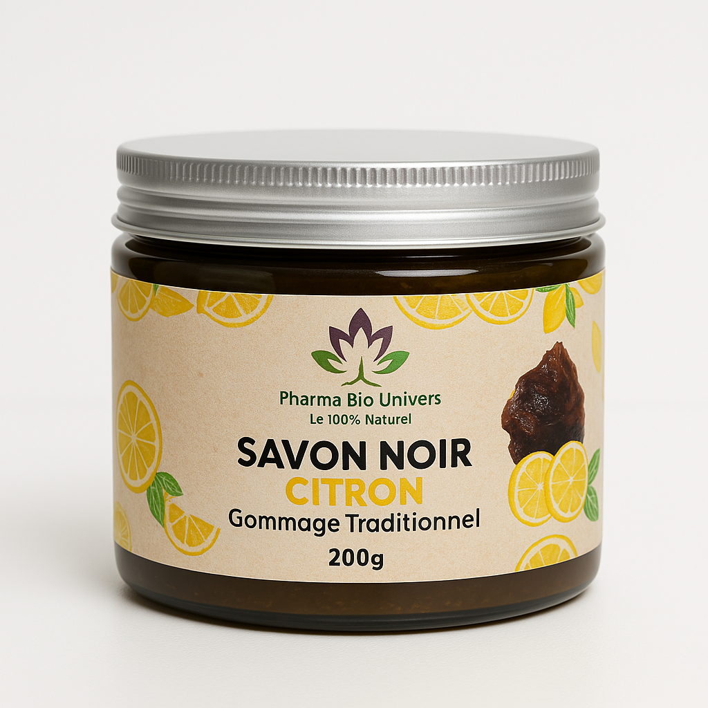 Savon Noir au Citron 200g – Exfoliant Beldi Tonifiant