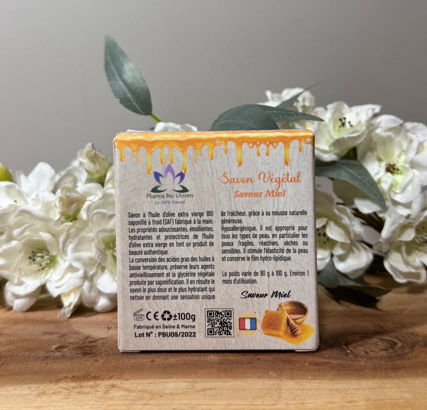 Savon à l’Huile d’Olive 70 % – Naturel & Senteur Miel 100g