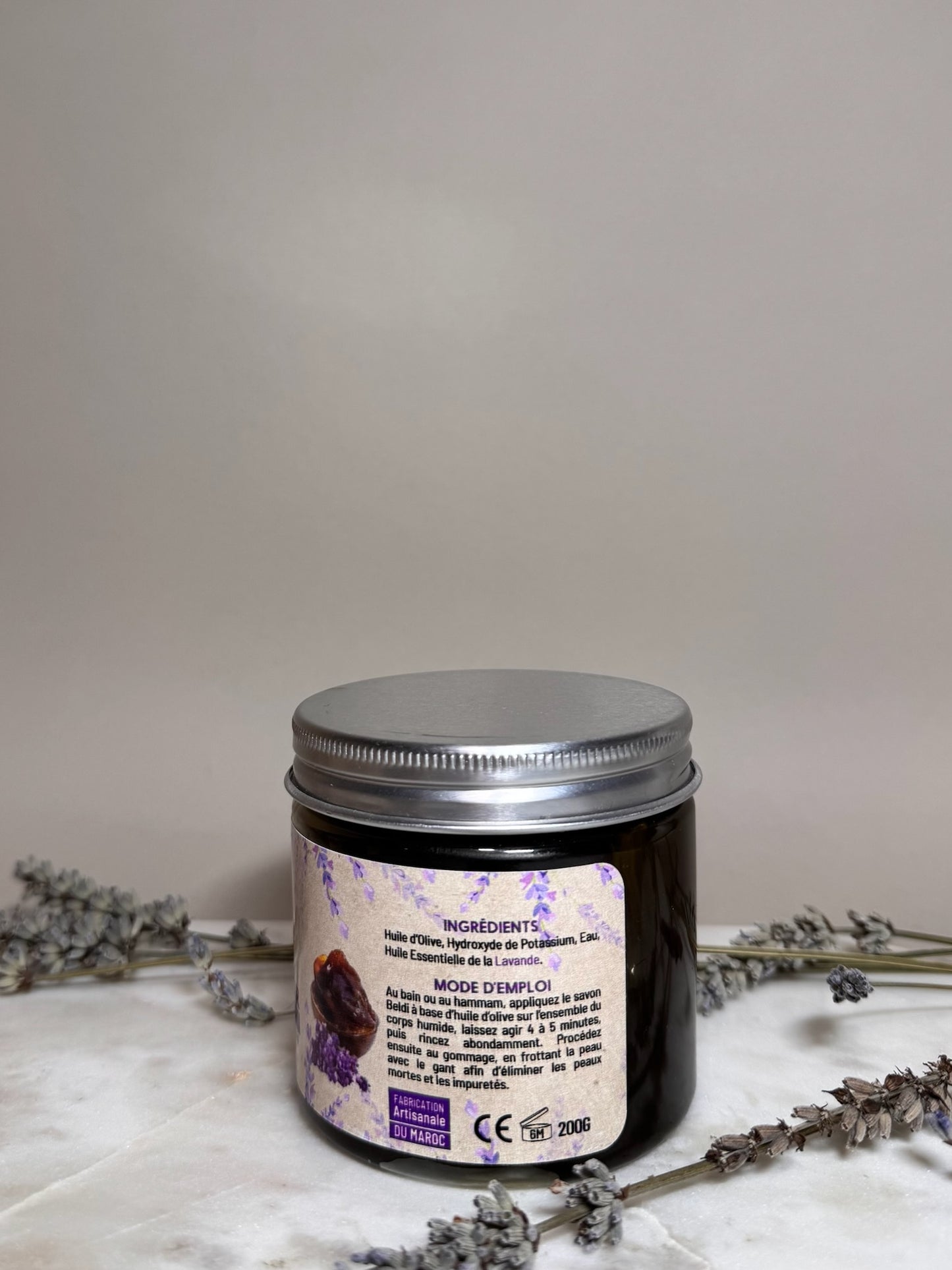 Savon Noir Artisanal à la Lavande (Savon Beldi) 200 ml
