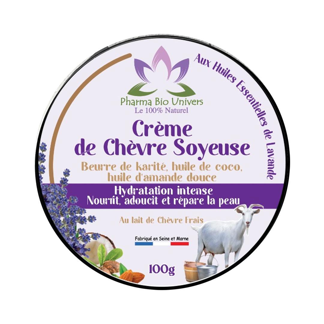 Savon artisanal naturel au lait de chèvre, hydratant et doux pour la peau, 150g, couleur crème, emballé dans du papier kraft écologique, texture visible et lisse