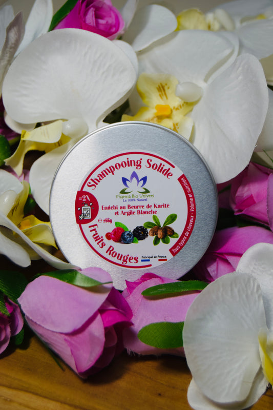 Nouvelle Formule : Shampoing Solide Naturel Ultra-Nourrissant - Fusion de Karité, Ghassoul, Camomille & Romarin Fruits Rouges