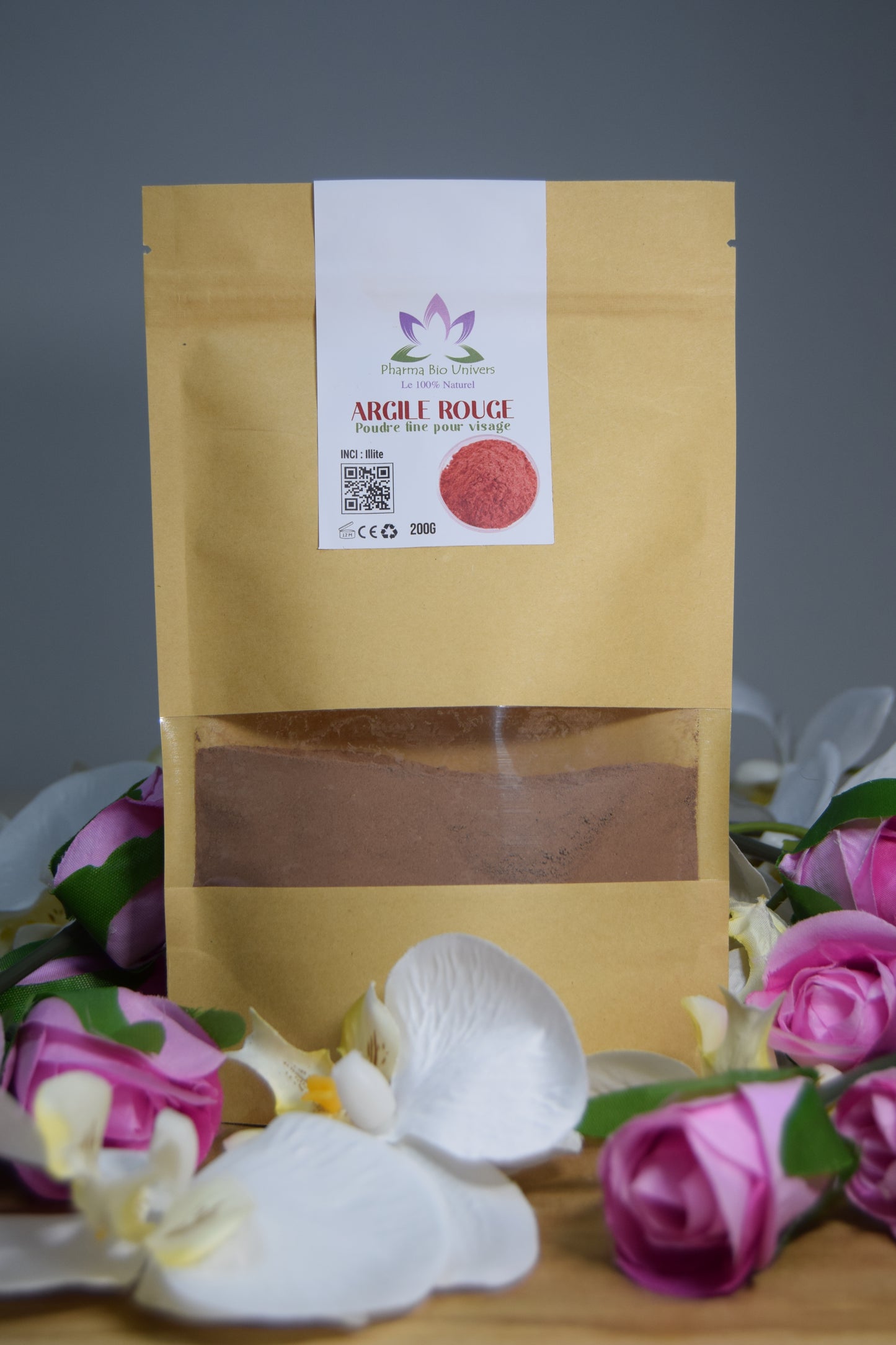 Bienfaits et utilisations de l'argile rouge pour la peau et les cheveux illite 200 gr